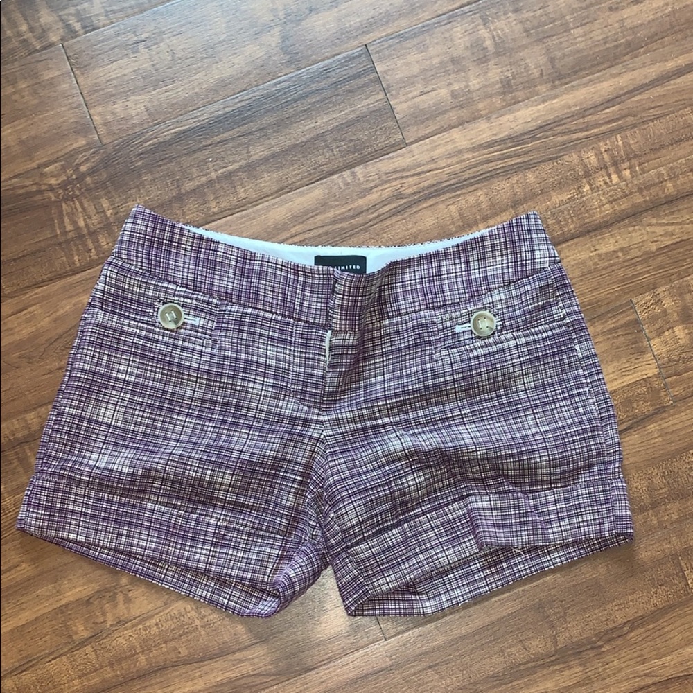 The Limited purple and cream shorts